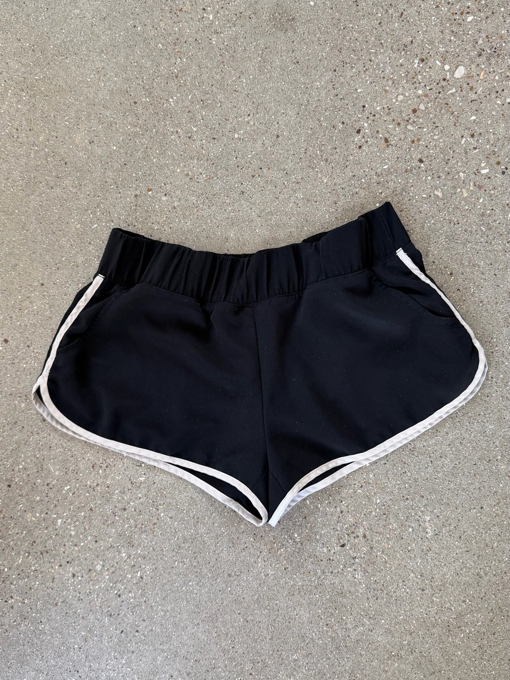 Justice Black Athletic Shorts with White Trim